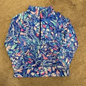 Lilly Pulitzer Girls 3/4 zip up Sweatshirt Small (4T-5T)